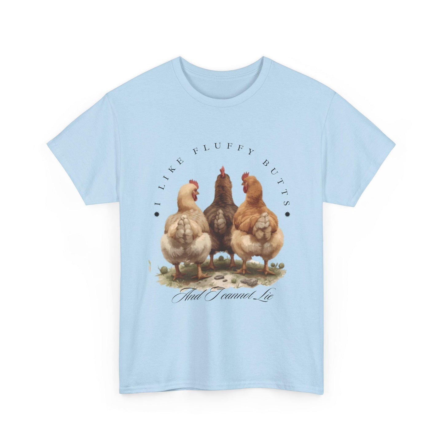 Funny Chicken Graphic Women's Tee, Fluffy Butts Quote Shirt, Chicken Lover Gift, Comfy Graphic T-Shirt, Animal Lover Top, Unisex Cotton Tee