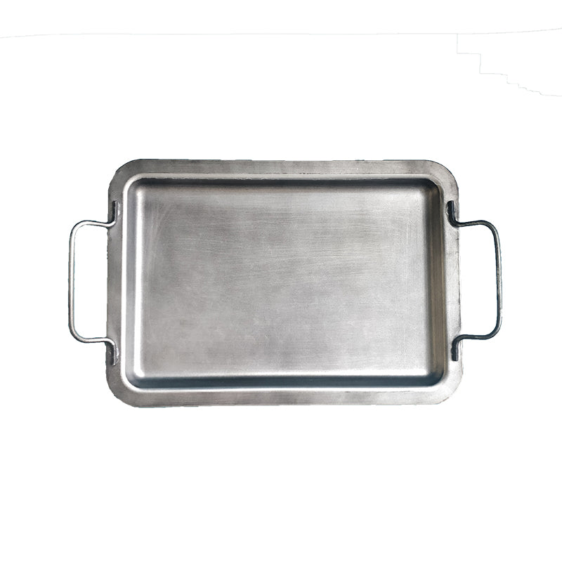 Old Fashioned Silver Gray Iron Handle Tray