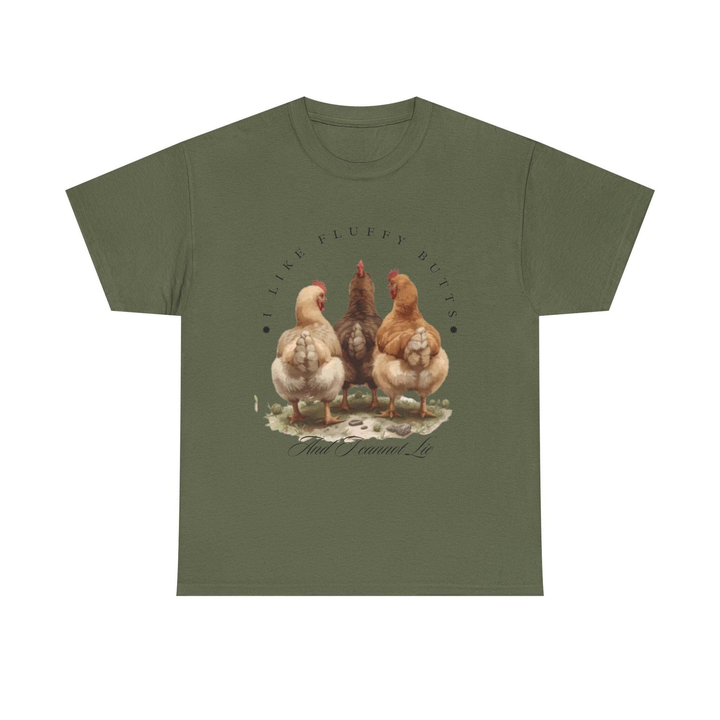 Funny Chicken Graphic Women's Tee, Fluffy Butts Quote Shirt, Chicken Lover Gift, Comfy Graphic T-Shirt, Animal Lover Top, Unisex Cotton Tee