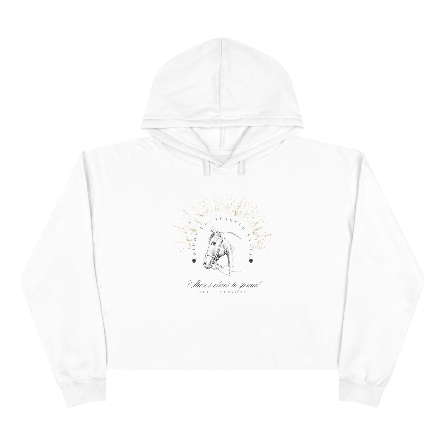 Magically Funny Unicorn Crop Hoodie: Soft Cotton-Blend, Cozy Teen Style