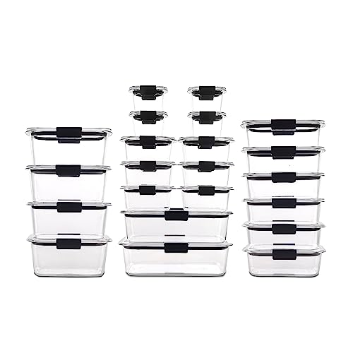 Rubbermaid Brilliance Food Storage Containers BPA Free Airtight Lids Ideal for Lunch Meal Prep & Leftovers Set of 5 (3.2 Cup)