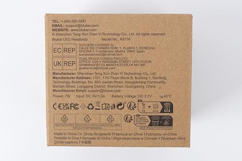 Blukar LED Headlamp, Super Bright Rechargeable Headlight Flashlight - 3 Lights 5 Modes,Zoomable,Spotlight&Floodlight Combination, IPX6 Waterproof, 20+Hrs Runtime for Running,Hiking,Camping etc.