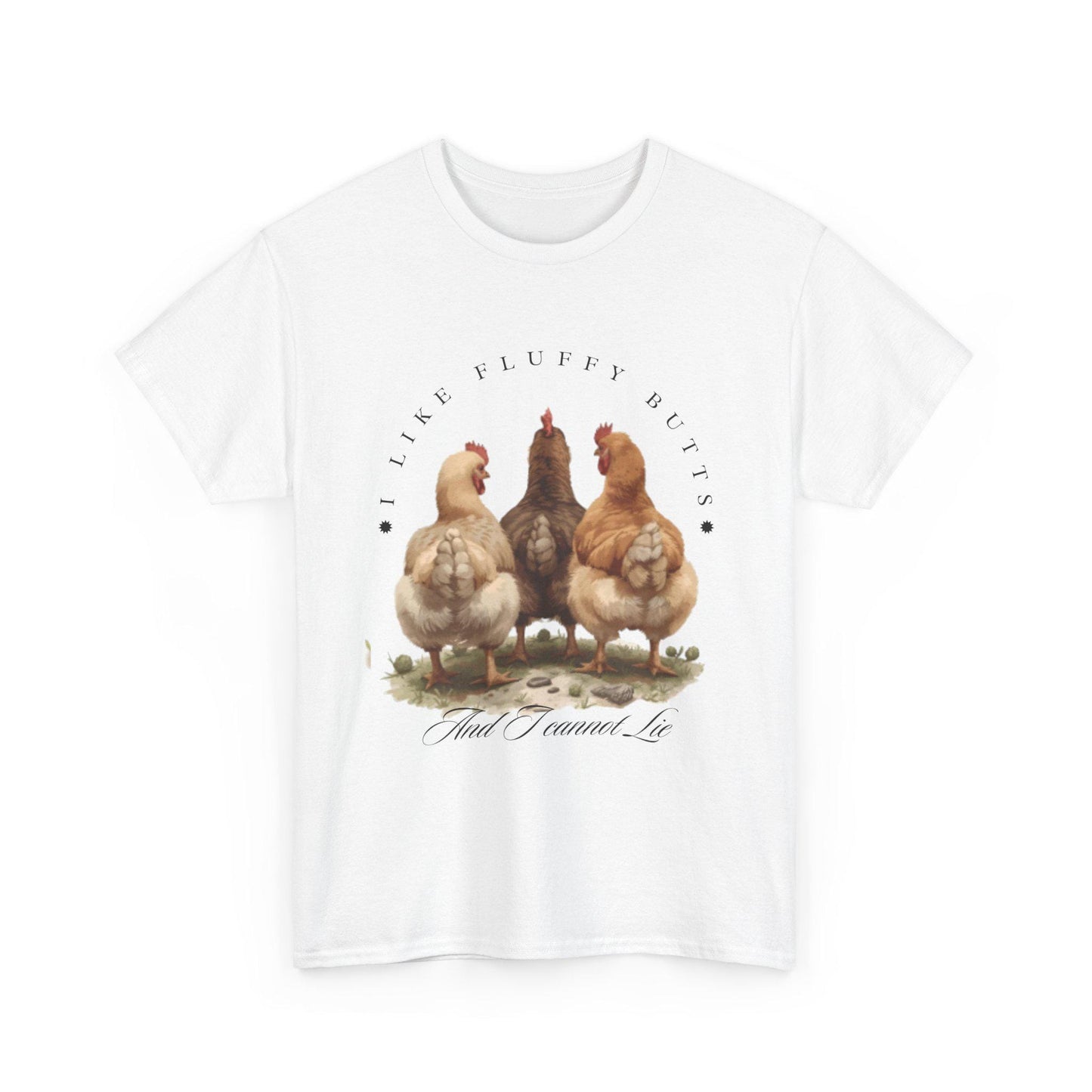 Funny Chicken Graphic Women's Tee, Fluffy Butts Quote Shirt, Chicken Lover Gift, Comfy Graphic T-Shirt, Animal Lover Top, Unisex Cotton Tee