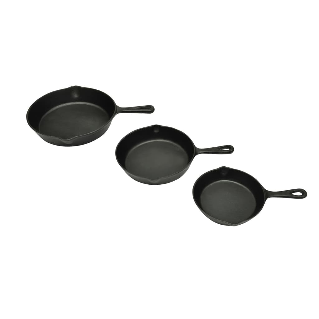 3-piece cast iron steak pan set