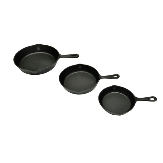 3-piece cast iron steak pan set
