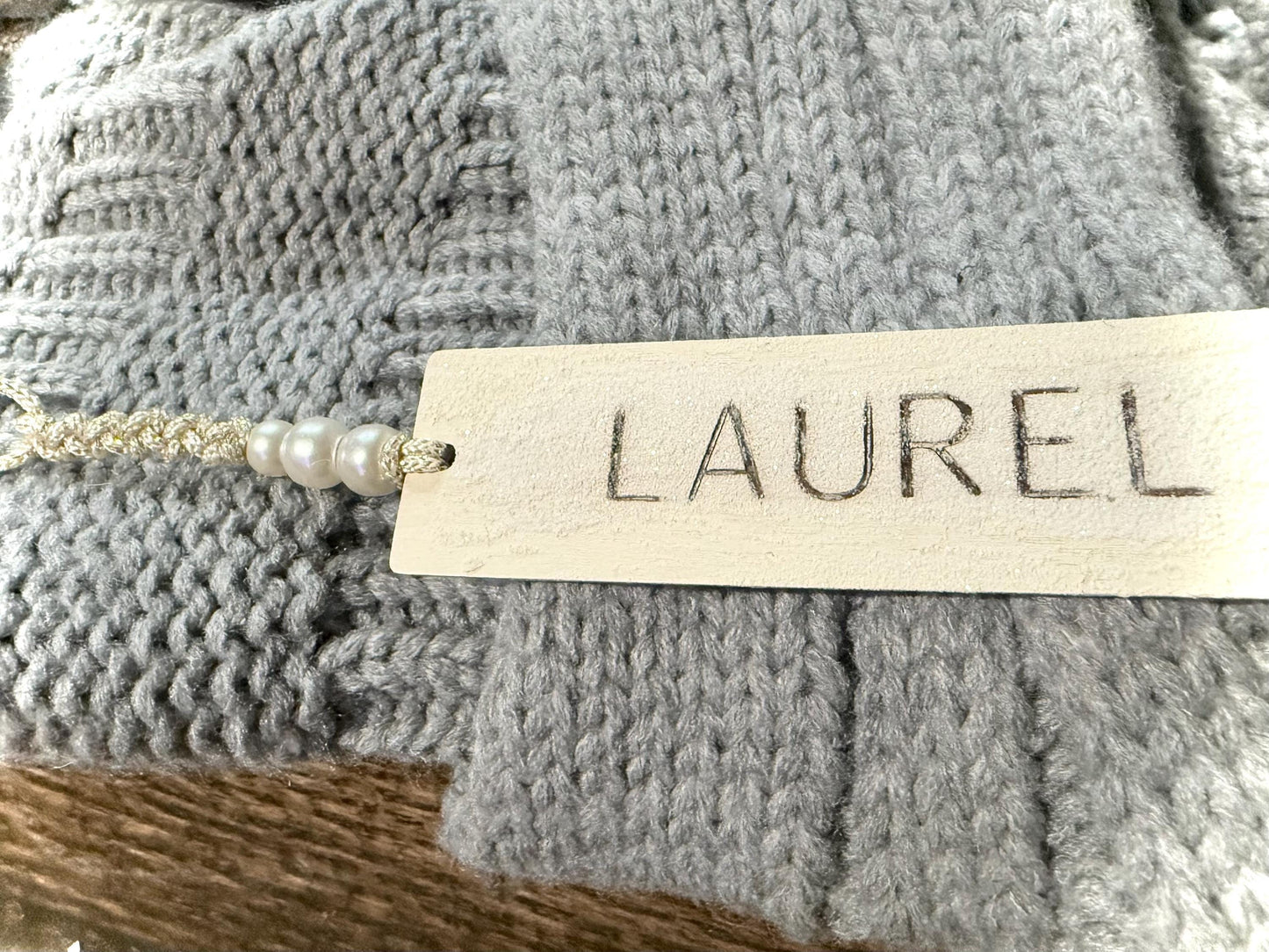 Wood Christmas Stocking Name Tag, Year Round Personalized bookmark, Custom engraved wood label