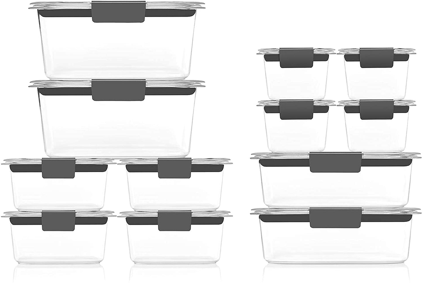 Rubbermaid Brilliance Food Storage Containers BPA Free Airtight Lids Ideal for Lunch Meal Prep & Leftovers Set of 5 (3.2 Cup)