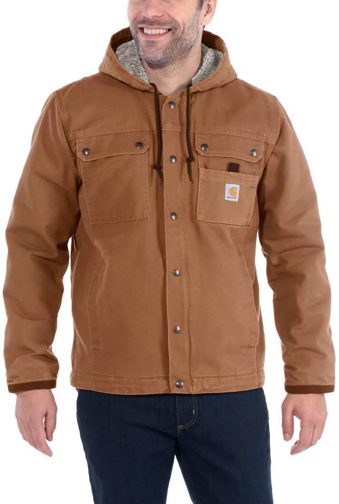 Carhartt Men's Relaxed Fit Washed Duck Sherpa-Lined Utility Jacket