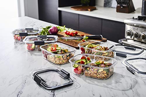 Rubbermaid Brilliance Food Storage Containers BPA Free Airtight Lids Ideal for Lunch Meal Prep & Leftovers Set of 5 (3.2 Cup)