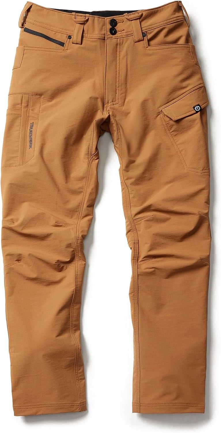 TRUEWERK Men's Work Pants - T2 WerkPant Technical Workwear, Water Resistant, Lightweight, Multi-Pocket with 4-Way Stretch