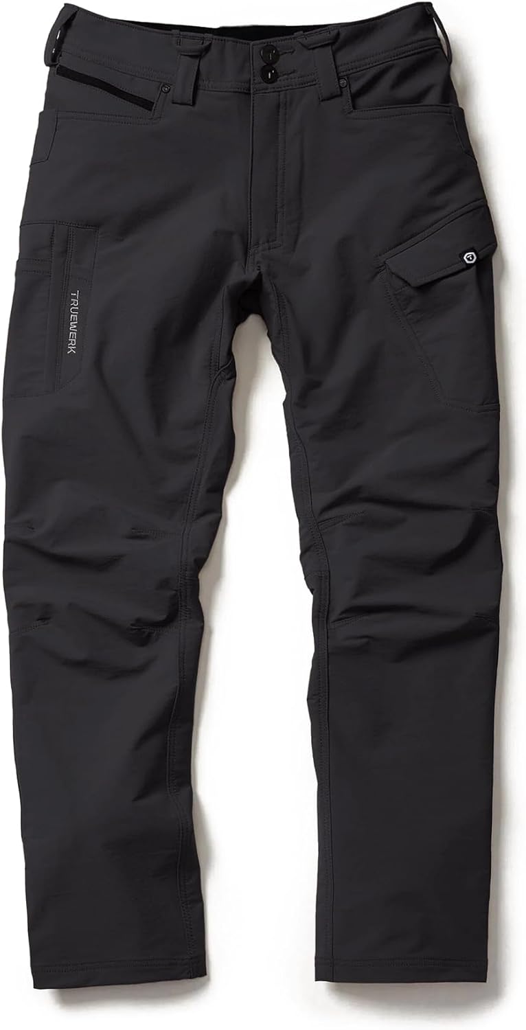 TRUEWERK Men's Work Pants - T2 WerkPant Technical Workwear, Water Resistant, Lightweight, Multi-Pocket with 4-Way Stretch