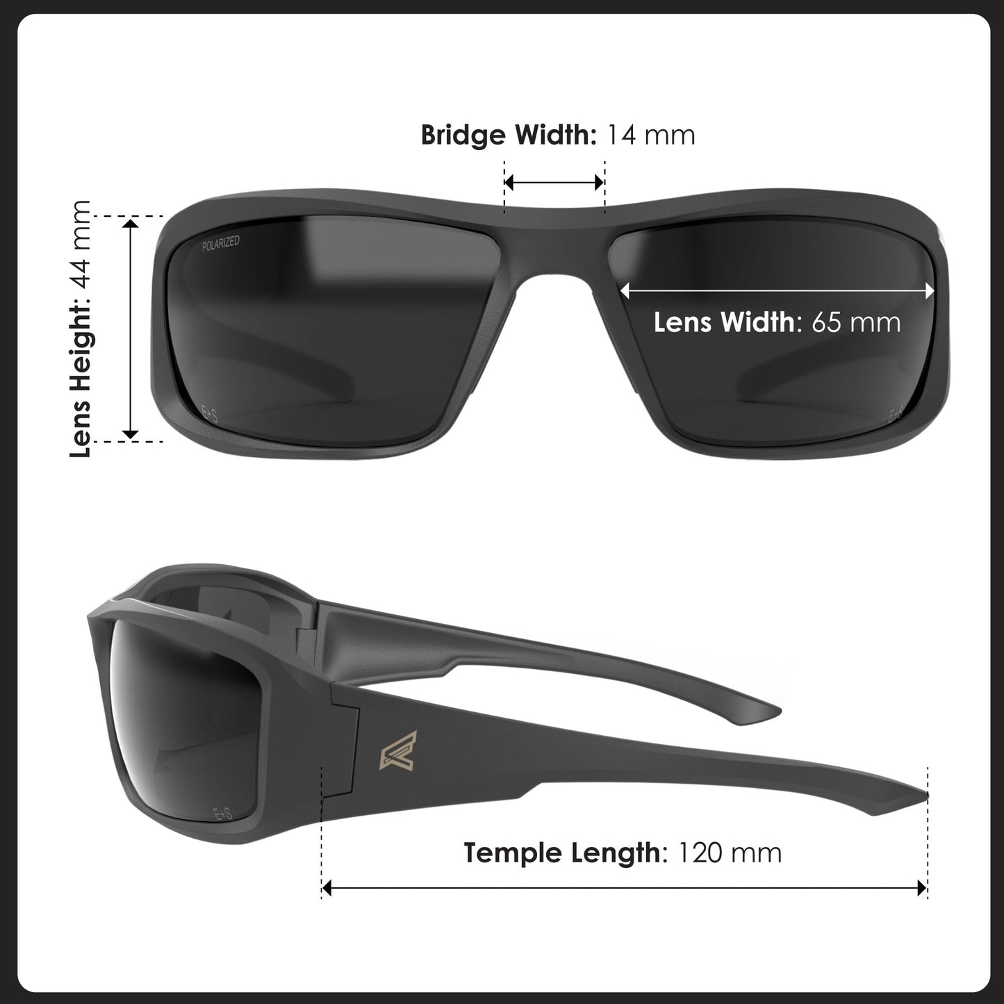 EDGE Brazeau Safety Glasses, Z87 Polarized Safety Sunglasses, Impact/Scratch Resistant, 99.9% UV Protect, ANSI Z87 Rated