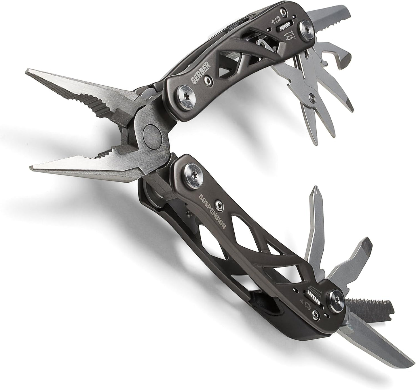 Gerber Gear Suspension-NXT 15-in-1 EDC Multi tool with Pocket Knife, Needle Nose Pliers and Wire Stripper Tools, Gifts for Men, Survival and Camping Gear, Stainless Steel