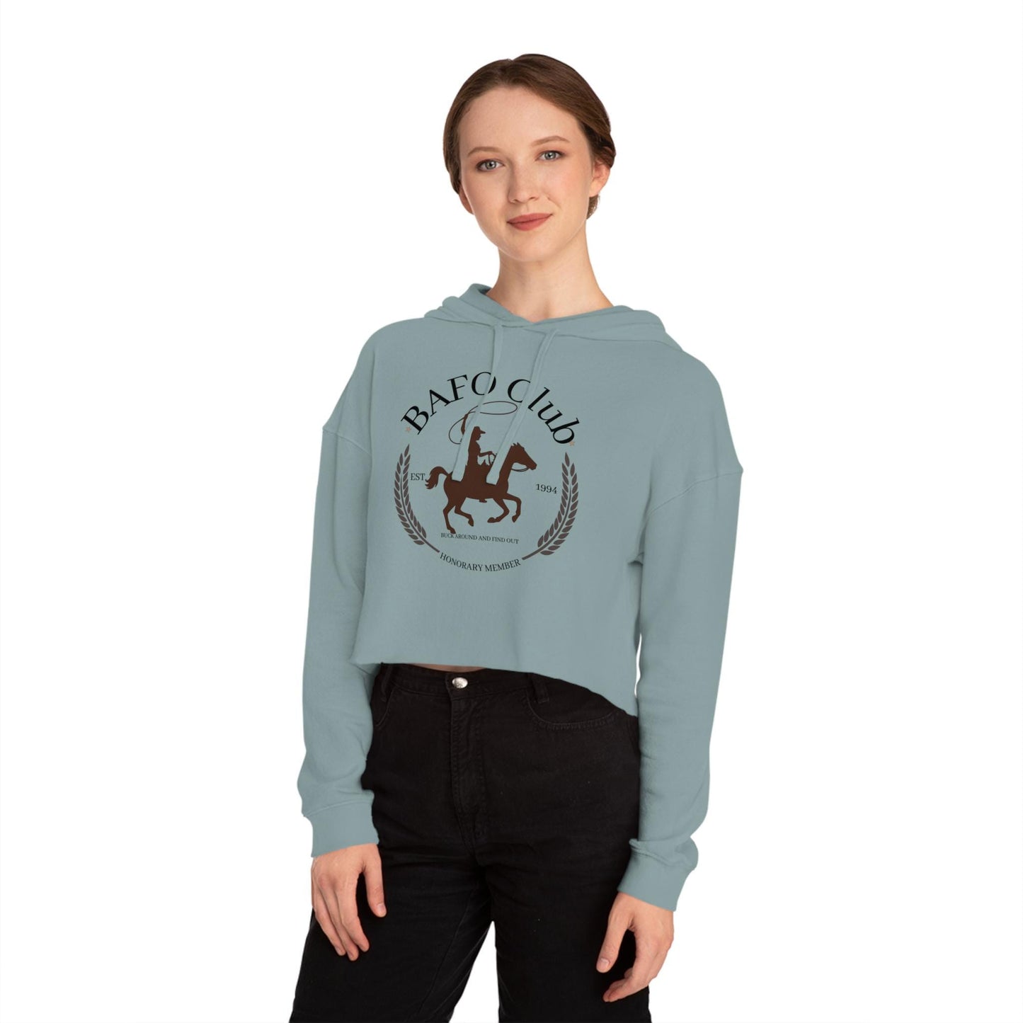 Buck Around and Find Out Equestrian Cropped Hoodie, Funny Horse Riding Sweatshirt, Women's Hoody, Equine Gift, Horse Lover Apparel