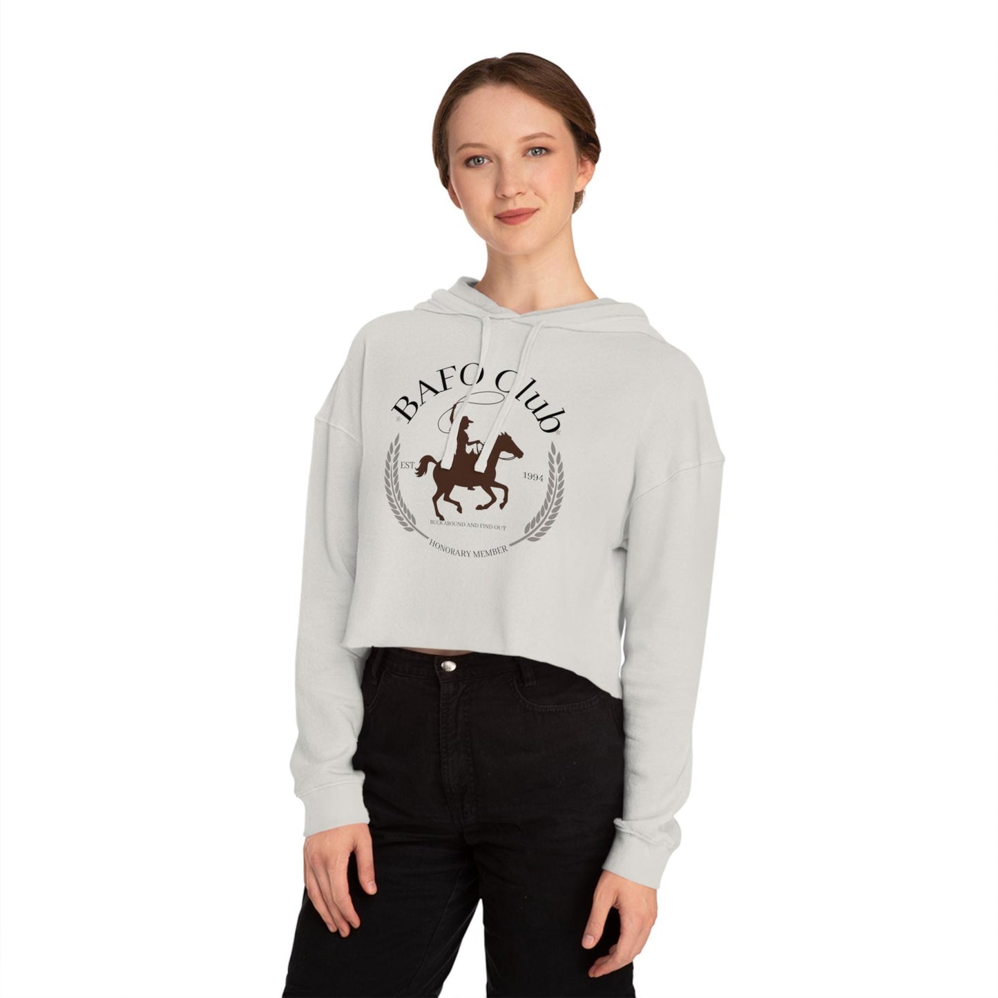 Buck Around and Find Out Equestrian Cropped Hoodie, Funny Horse Riding Sweatshirt, Women's Hoody, Equine Gift, Horse Lover Apparel