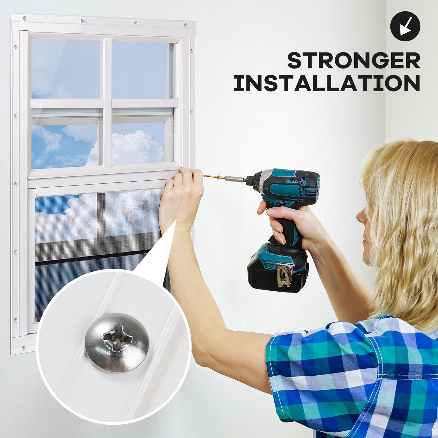 Shed Windows 2 Pack, Chicken Coop Windows 24" x 36" with Tempered Glass and Fiberglass Screen, Flush Mounted Small Window for Shed, Barns, Playhouse, Household, Garage (Black)