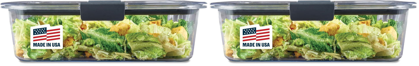 Rubbermaid Brilliance Food Storage Containers BPA Free Airtight Lids Ideal for Lunch Meal Prep & Leftovers Set of 5 (3.2 Cup)