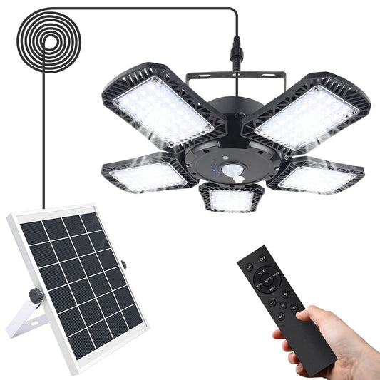 Solar Chandelier Lights Indoor Outdoor, Solar Pendant Lights for Shed Gazebo Yard Patio Balcony Barn Garage