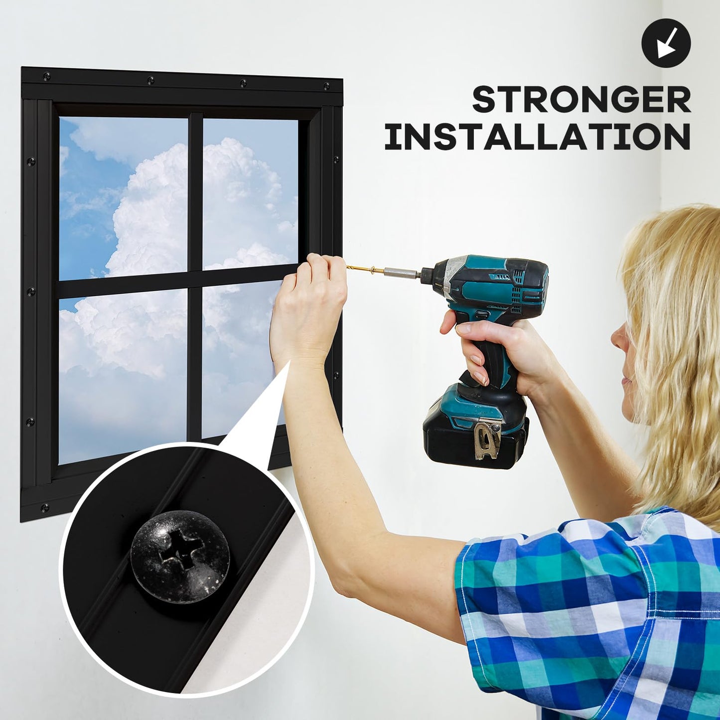 Shed Windows 2 Pack, Chicken Coop Windows 24" x 36" with Tempered Glass and Fiberglass Screen, Flush Mounted Small Window for Shed, Barns, Playhouse, Household, Garage (Black)