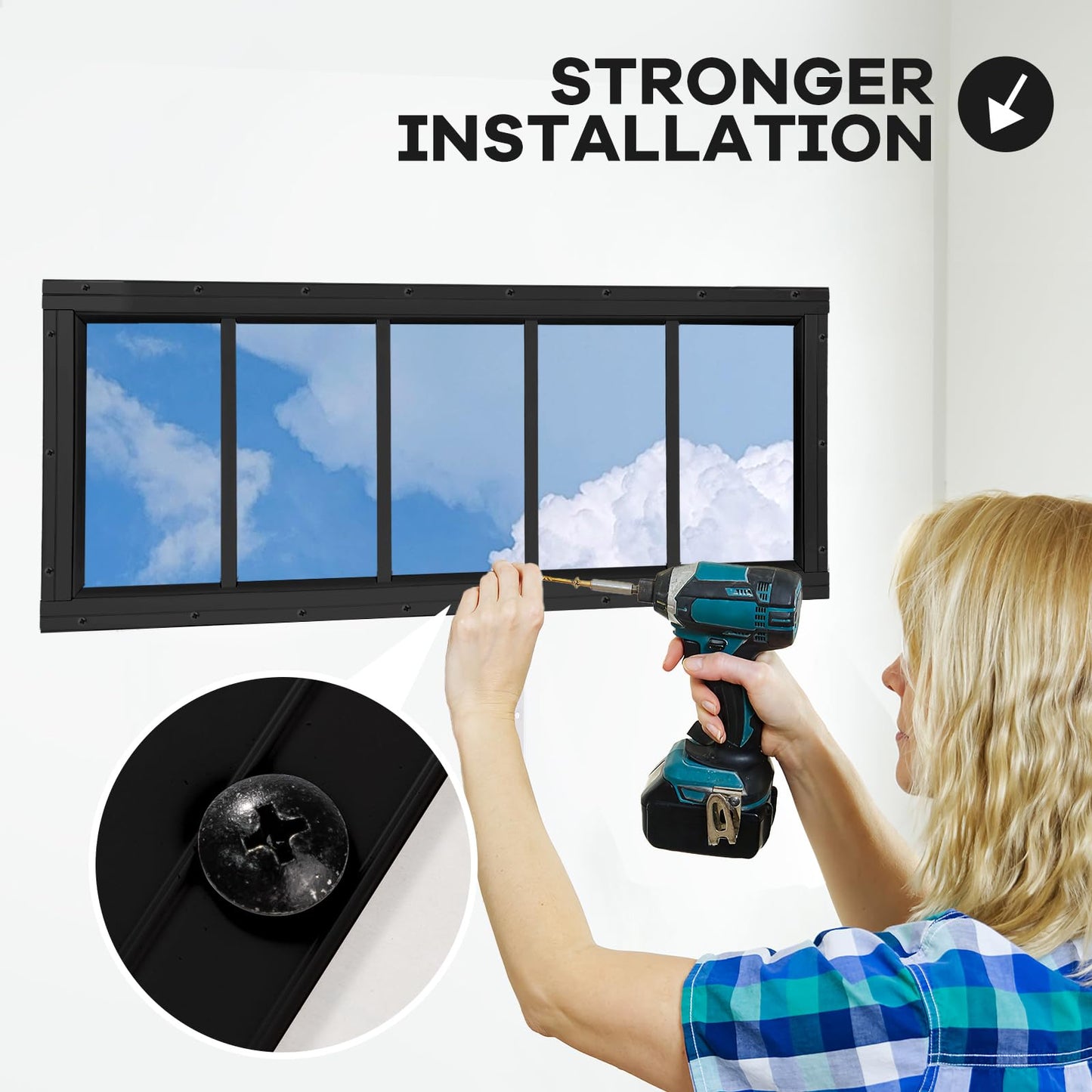 Shed Windows 2 Pack, Chicken Coop Windows 24" x 36" with Tempered Glass and Fiberglass Screen, Flush Mounted Small Window for Shed, Barns, Playhouse, Household, Garage (Black)