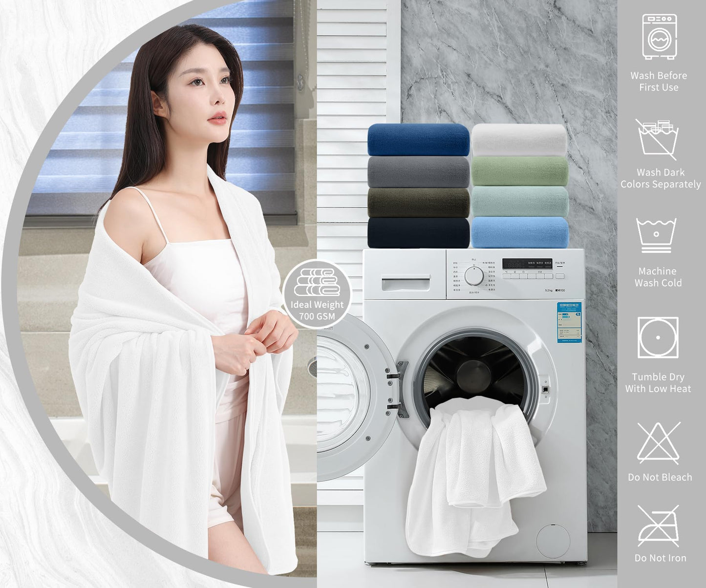 Extra Large Bath Sheet 4 Piece (35"x70")-Ultra Soft Oversized Bath Towel,Bath Sheet Towel Set for Bathroom Hotel,Highly Absorbent Quick Dry Shower Towel Set for Adults,Bath Towel Dark Grey