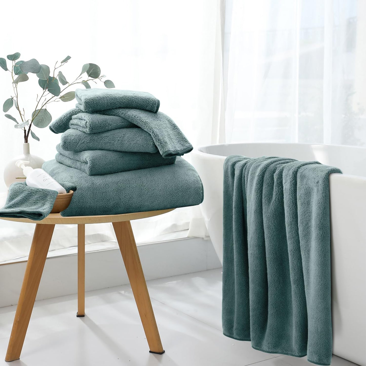 Extra Large Bath Sheet 4 Piece (35"x70")-Ultra Soft Oversized Bath Towel,Bath Sheet Towel Set for Bathroom Hotel,Highly Absorbent Quick Dry Shower Towel Set for Adults,Bath Towel Dark Grey