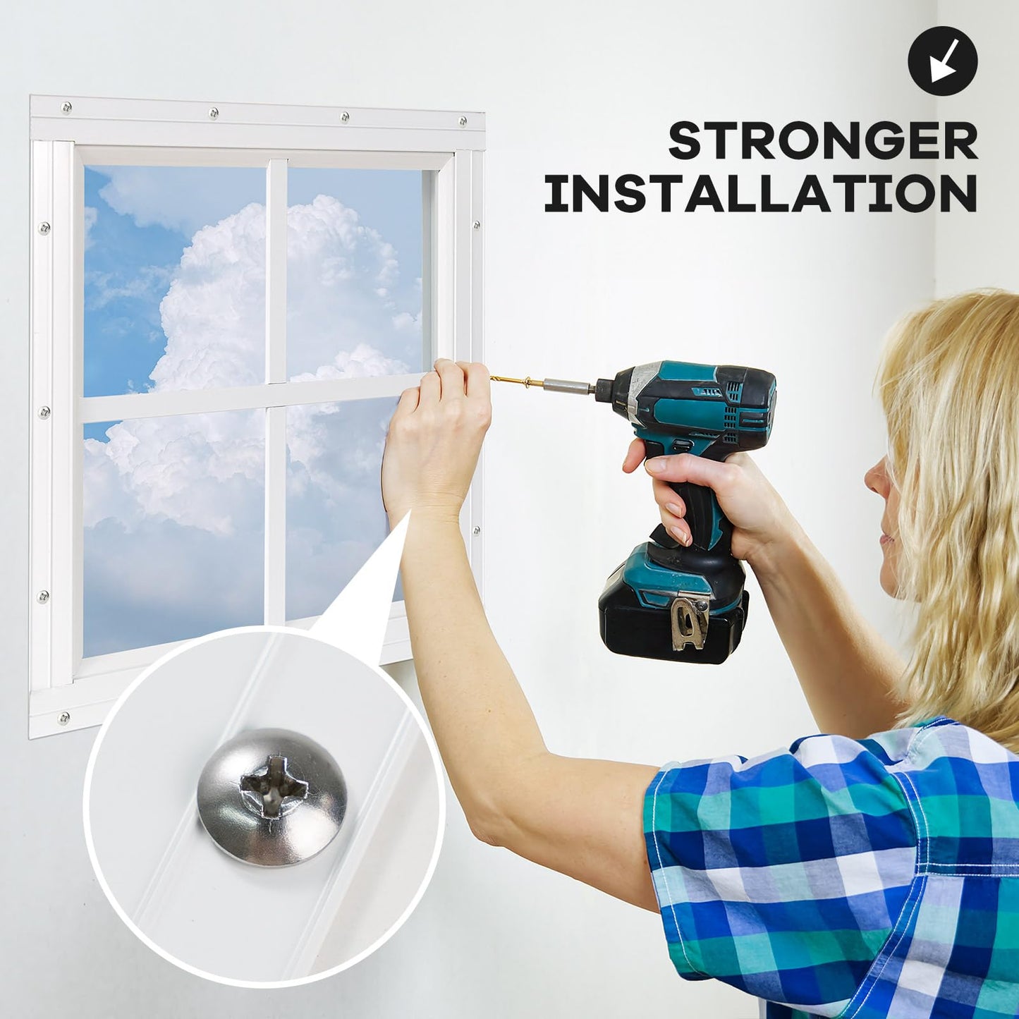 Shed Windows 2 Pack, Chicken Coop Windows 24" x 36" with Tempered Glass and Fiberglass Screen, Flush Mounted Small Window for Shed, Barns, Playhouse, Household, Garage (Black)