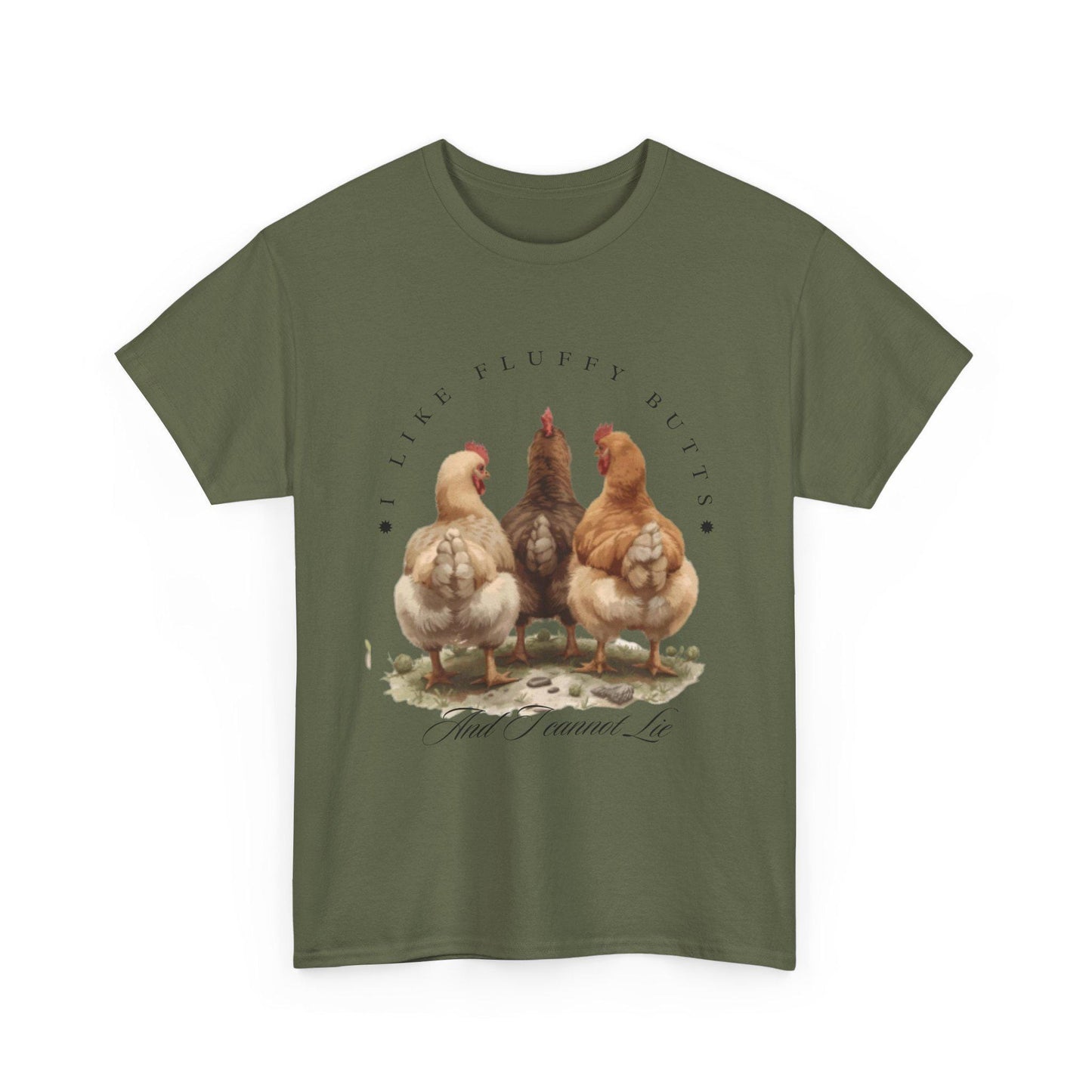 Funny Chicken Graphic Women's Tee, Fluffy Butts Quote Shirt, Chicken Lover Gift, Comfy Graphic T-Shirt, Animal Lover Top, Unisex Cotton Tee