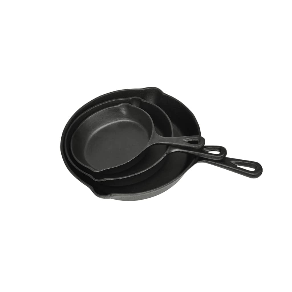 3-piece cast iron steak pan set