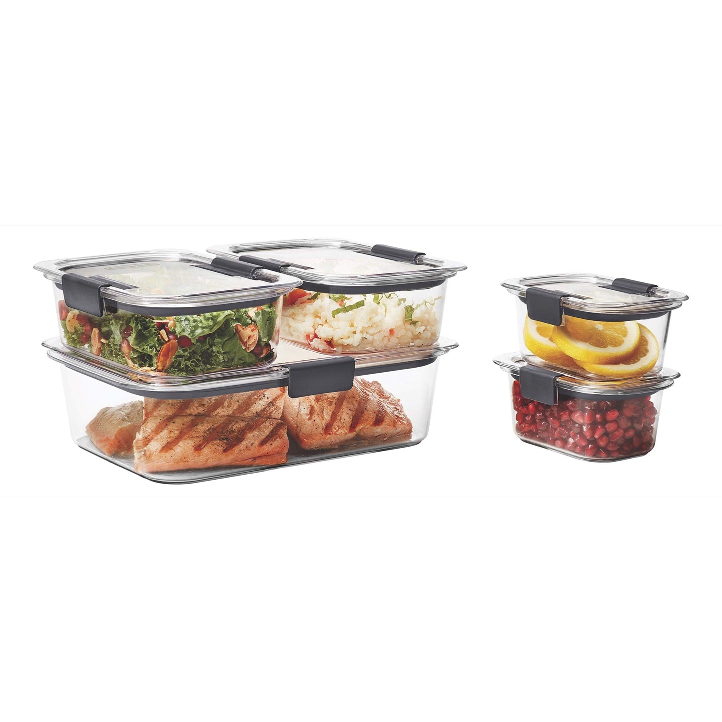 Rubbermaid Brilliance Food Storage Containers BPA Free Airtight Lids Ideal for Lunch Meal Prep & Leftovers Set of 5 (3.2 Cup)