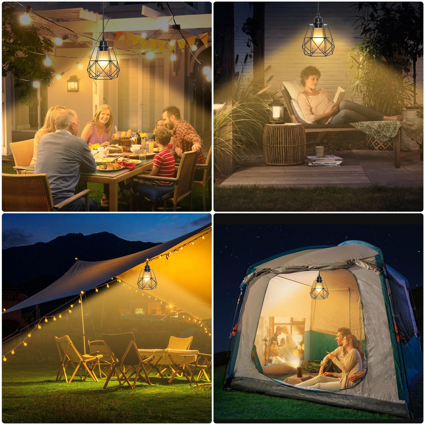 Solar Chandelier Lights Indoor Outdoor, Solar Pendant Lights for Shed Gazebo Yard Patio Balcony Barn Garage