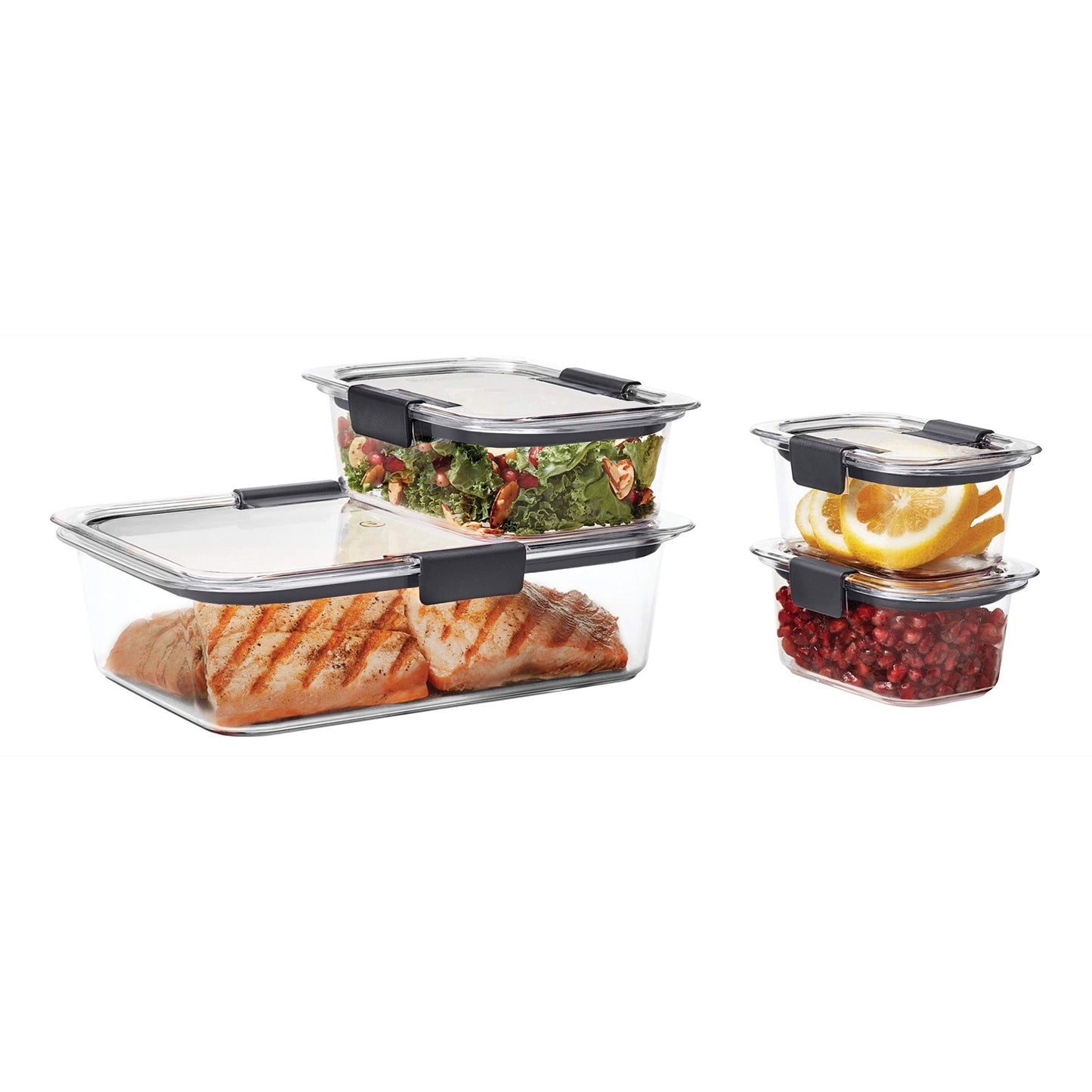 Rubbermaid Brilliance Food Storage Containers BPA Free Airtight Lids Ideal for Lunch Meal Prep & Leftovers Set of 5 (3.2 Cup)