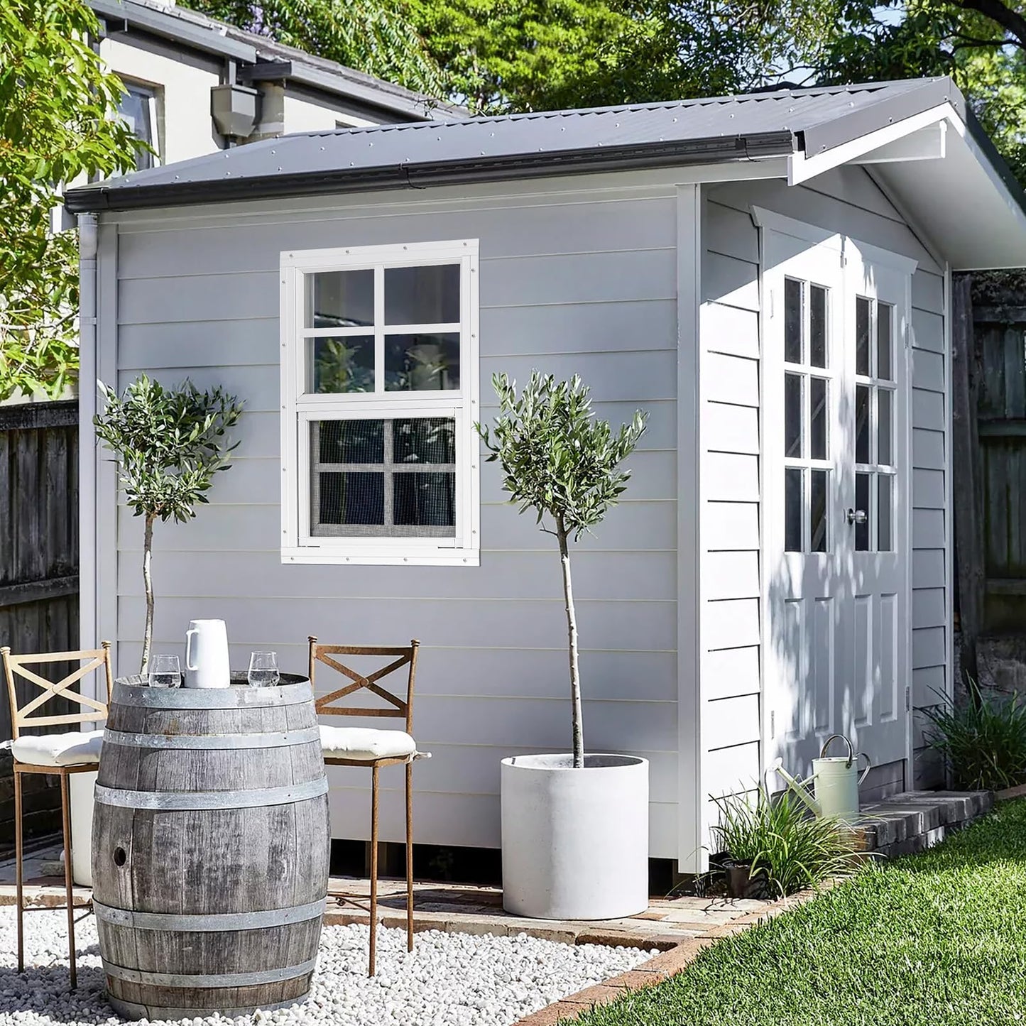 Shed Windows 2 Pack, Chicken Coop Windows 24" x 36" with Tempered Glass and Fiberglass Screen, Flush Mounted Small Window for Shed, Barns, Playhouse, Household, Garage (Black)