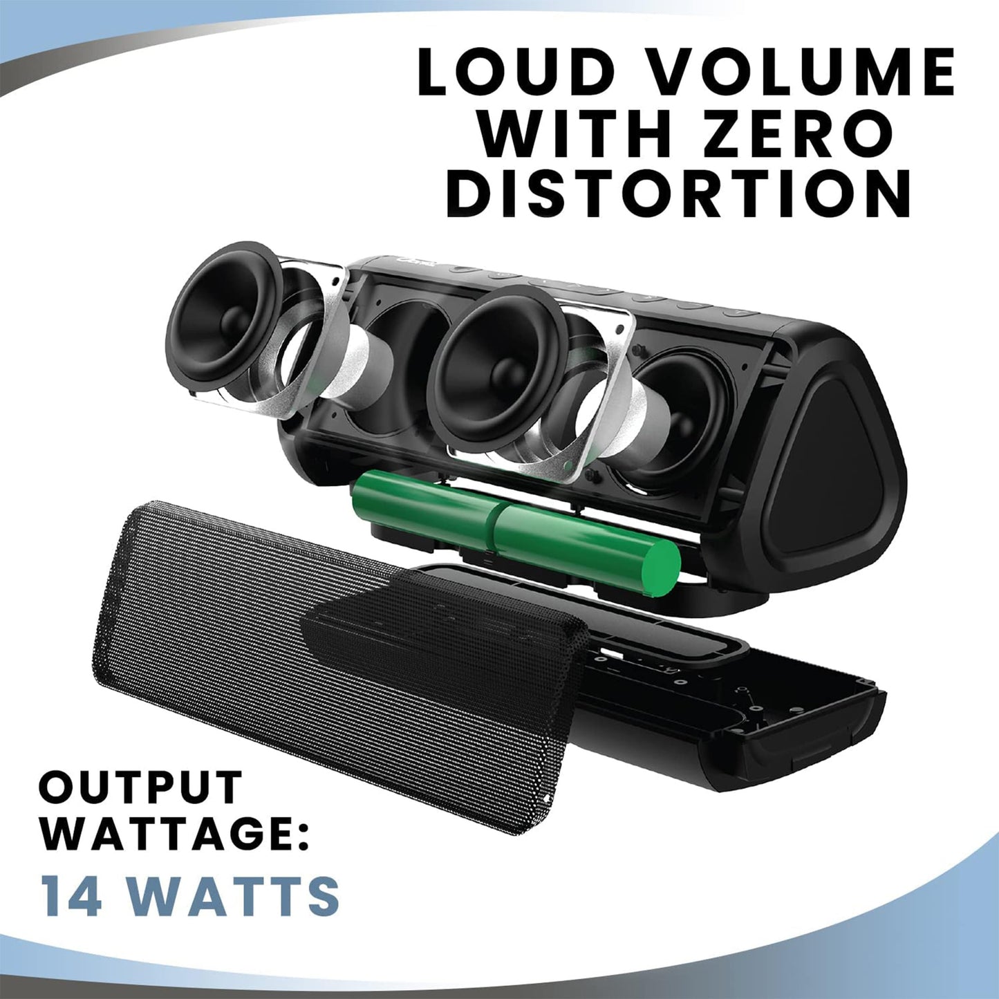 OontZ Ultra Dual Portable Bluetooth Speaker 5.0 2-Pack – IPX7 Waterproof, 14W Enhanced Sound, 20-Hr Battery, 100ft Range, Deep Bass & Clear Audio, Durable for Shower, Pool, or Beach (Black)