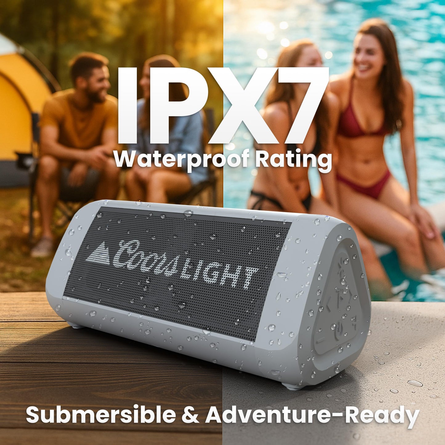 OontZ Ultra Dual Portable Bluetooth Speaker 5.0 2-Pack – IPX7 Waterproof, 14W Enhanced Sound, 20-Hr Battery, 100ft Range, Deep Bass & Clear Audio, Durable for Shower, Pool, or Beach (Black)