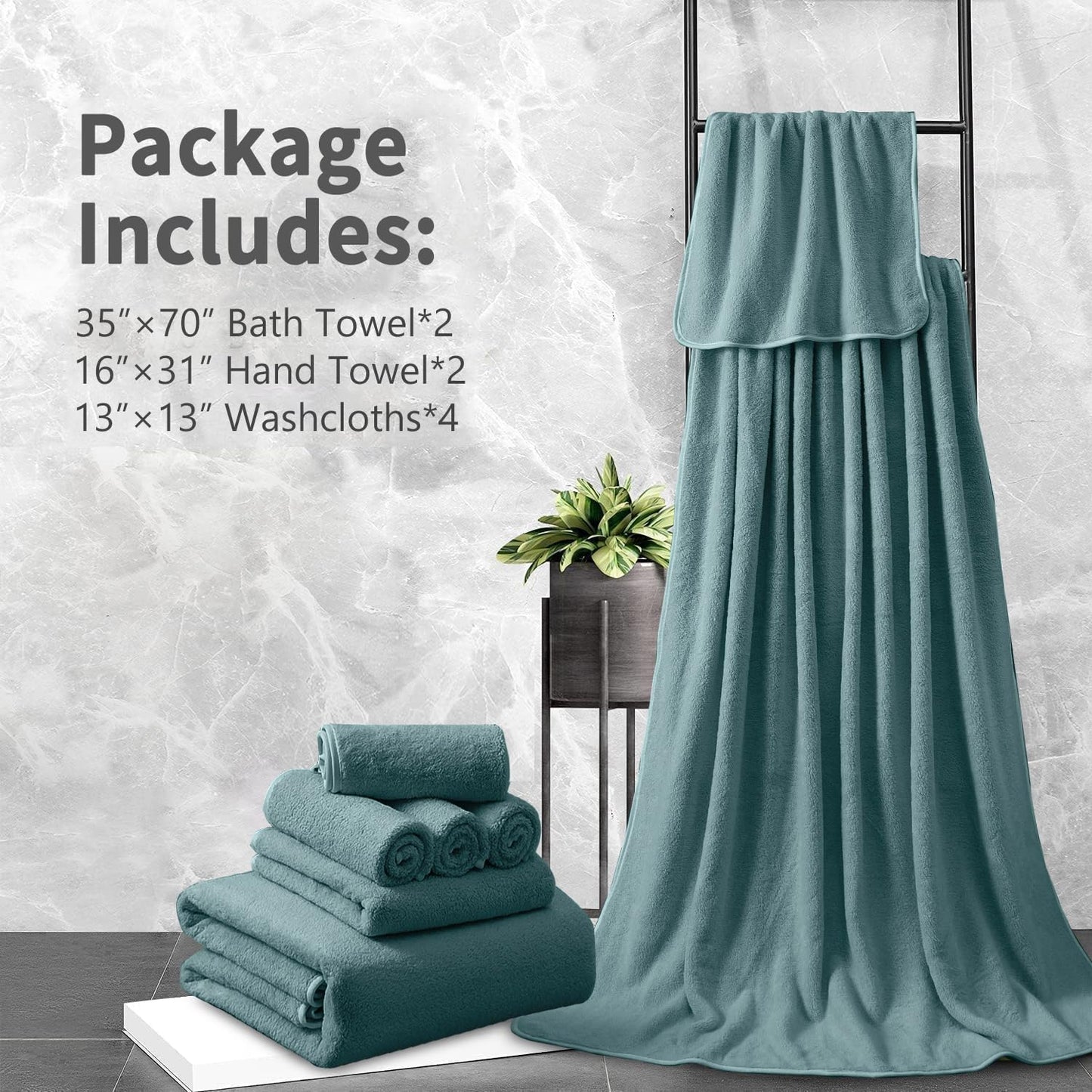 Extra Large Bath Sheet 4 Piece (35"x70")-Ultra Soft Oversized Bath Towel,Bath Sheet Towel Set for Bathroom Hotel,Highly Absorbent Quick Dry Shower Towel Set for Adults,Bath Towel Dark Grey