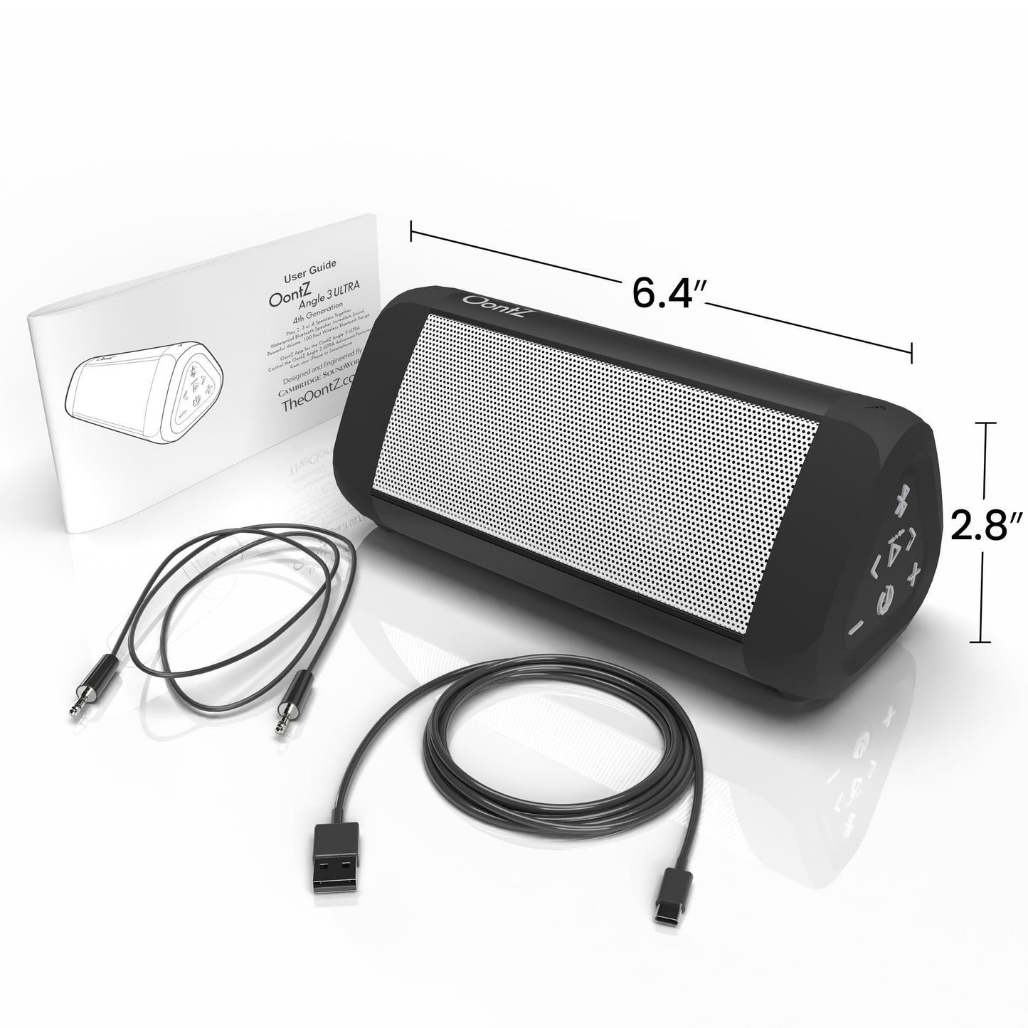 OontZ Ultra Dual Portable Bluetooth Speaker 5.0 2-Pack – IPX7 Waterproof, 14W Enhanced Sound, 20-Hr Battery, 100ft Range, Deep Bass & Clear Audio, Durable for Shower, Pool, or Beach (Black)