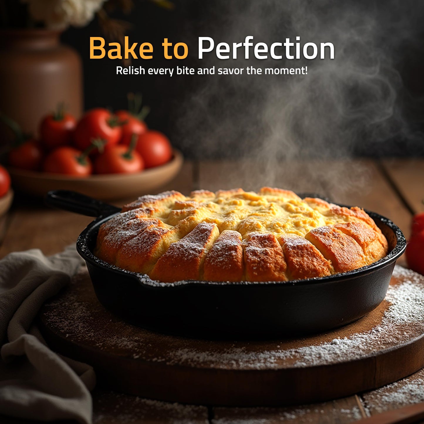 Utopia Kitchen Cast iron Skillets 3 Piece Set, Chefs Pan, Pre Seasoned Cast iron Skillets, 6, 8 & 10 Inches, Easy Use in the Oven, Stove, Grill, or Campfire, Black