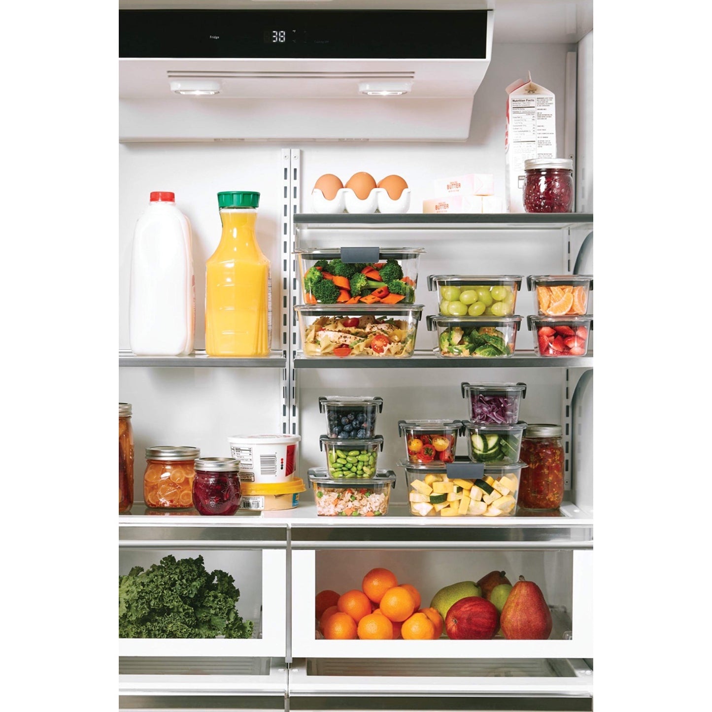 Rubbermaid Brilliance Food Storage Containers BPA Free Airtight Lids Ideal for Lunch Meal Prep & Leftovers Set of 5 (3.2 Cup)