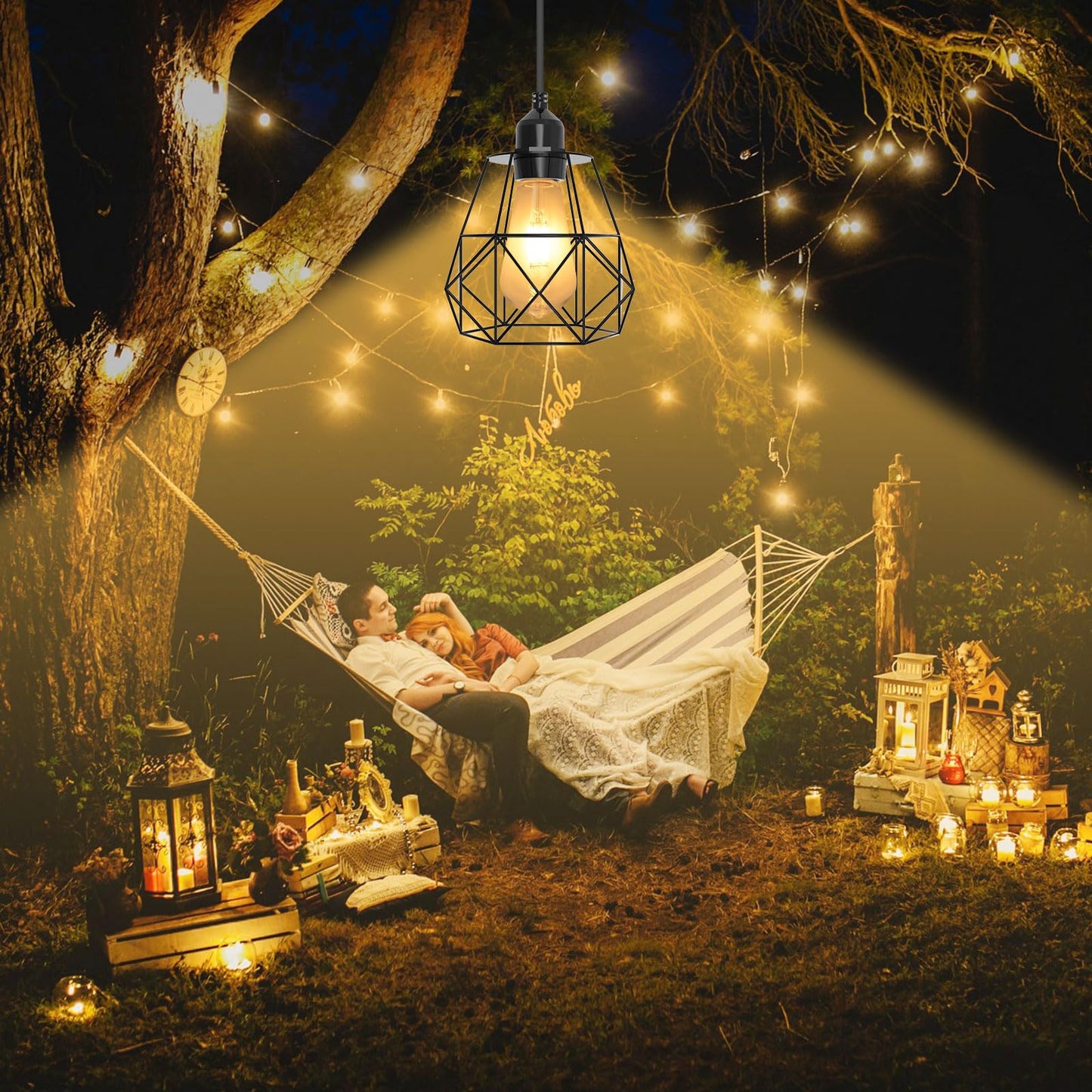 Solar Chandelier Lights Indoor Outdoor, Solar Pendant Lights for Shed Gazebo Yard Patio Balcony Barn Garage