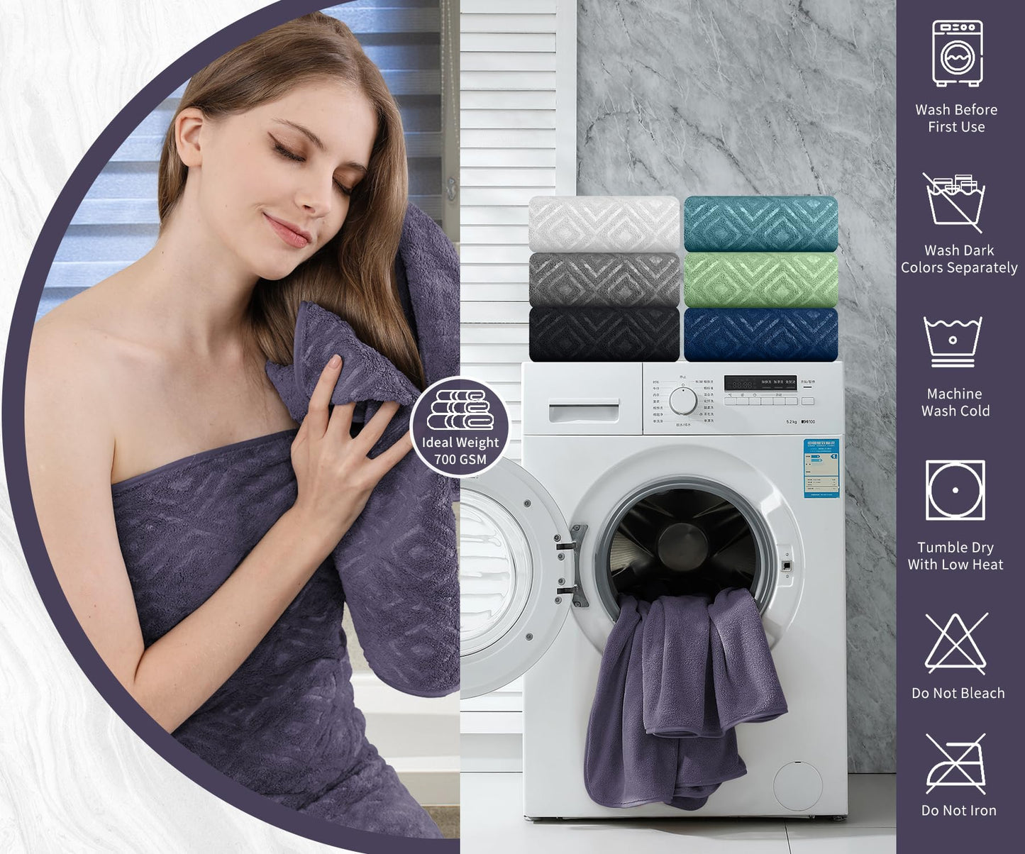 Extra Large Bath Sheet 4 Piece (35"x70")-Ultra Soft Oversized Bath Towel,Bath Sheet Towel Set for Bathroom Hotel,Highly Absorbent Quick Dry Shower Towel Set for Adults,Bath Towel Dark Grey