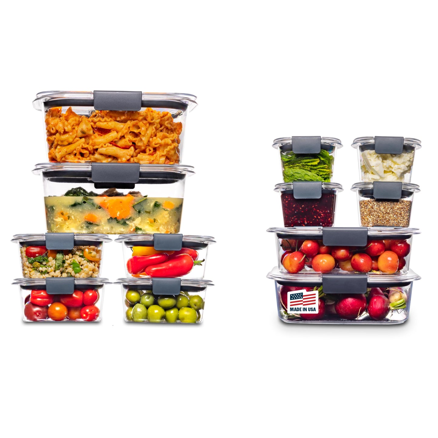 Rubbermaid Brilliance Food Storage Containers BPA Free Airtight Lids Ideal for Lunch Meal Prep & Leftovers Set of 5 (3.2 Cup)
