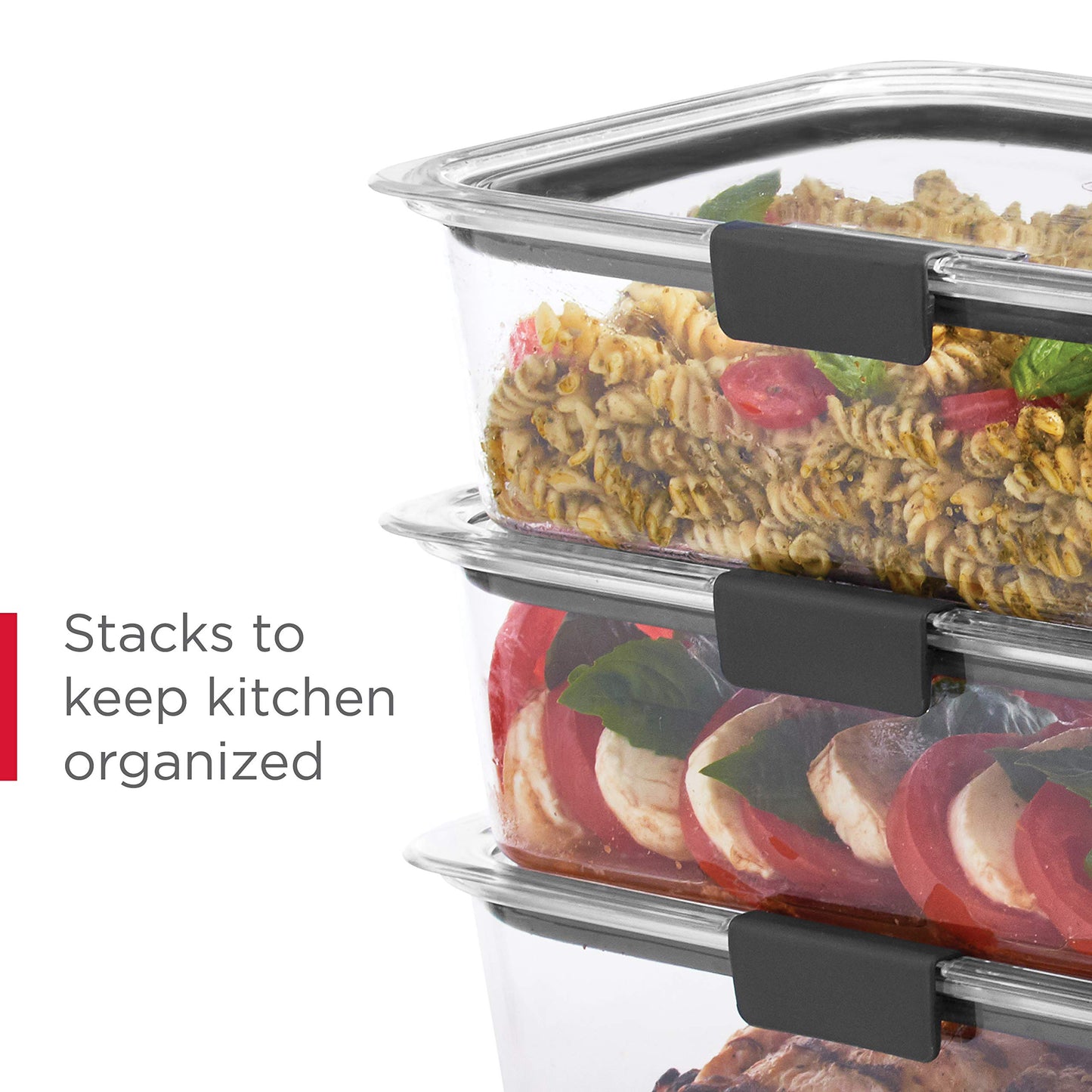 Rubbermaid Brilliance Food Storage Containers BPA Free Airtight Lids Ideal for Lunch Meal Prep & Leftovers Set of 5 (3.2 Cup)