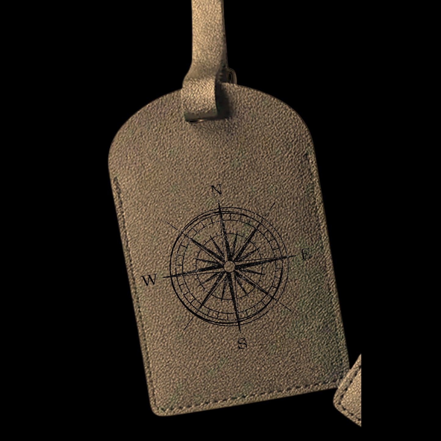 Personalized leather luggage tag