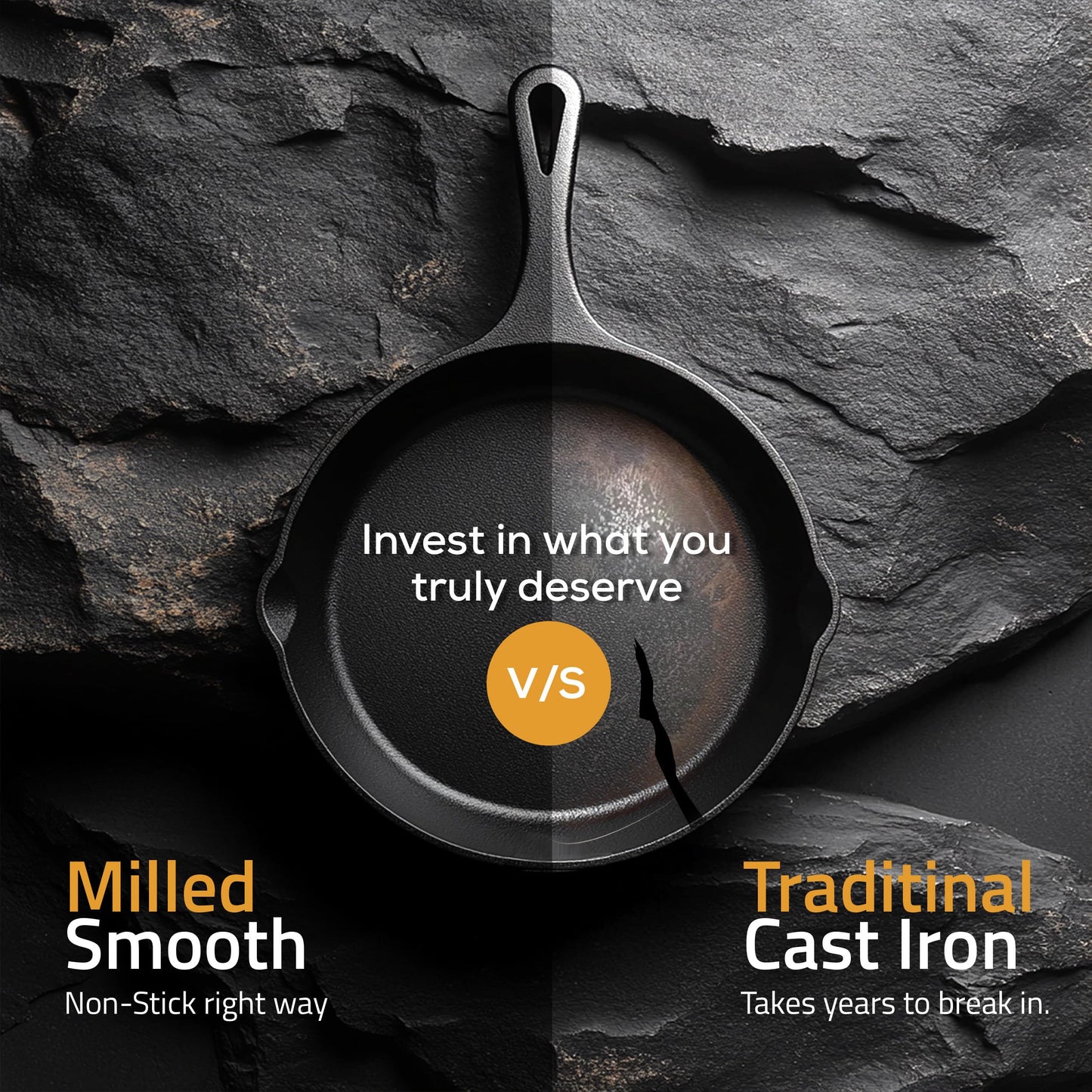 Utopia Kitchen Cast iron Skillets 3 Piece Set, Chefs Pan, Pre Seasoned Cast iron Skillets, 6, 8 & 10 Inches, Easy Use in the Oven, Stove, Grill, or Campfire, Black