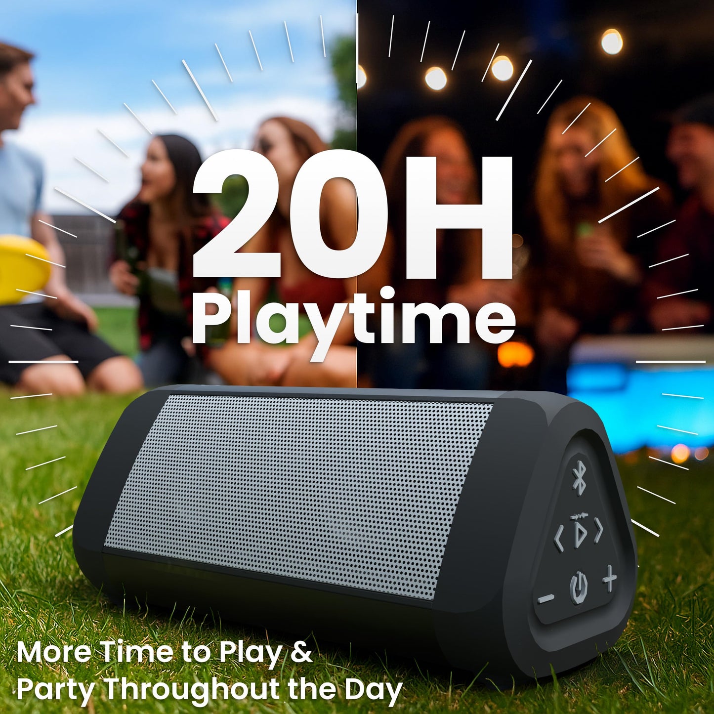 OontZ Ultra Dual Portable Bluetooth Speaker 5.0 2-Pack – IPX7 Waterproof, 14W Enhanced Sound, 20-Hr Battery, 100ft Range, Deep Bass & Clear Audio, Durable for Shower, Pool, or Beach (Black)