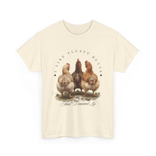 Funny Chicken Graphic Women's Tee, Fluffy Butts Quote Shirt, Chicken Lover Gift, Comfy Graphic T-Shirt, Animal Lover Top, Unisex Cotton Tee