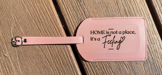 Personalized leather luggage tag