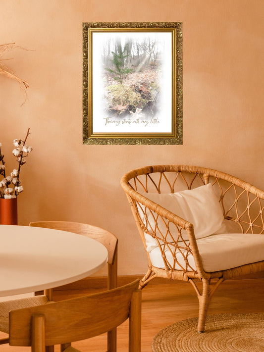 Thriving Starts with Little Digital Download Art Poster, Nature inspired inspirational printable wall art