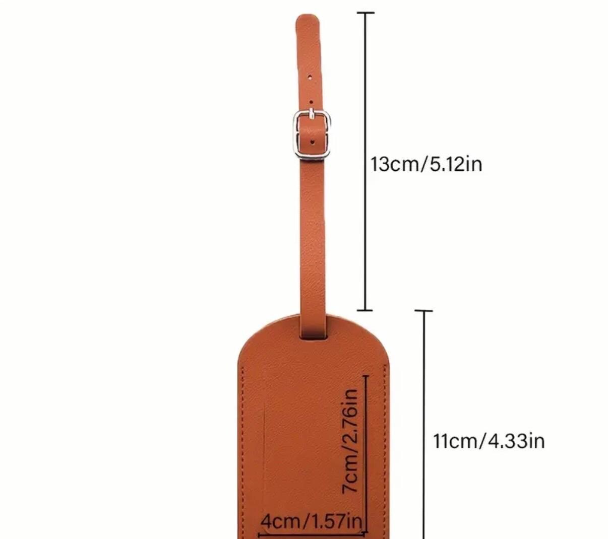 Personalized leather luggage tag